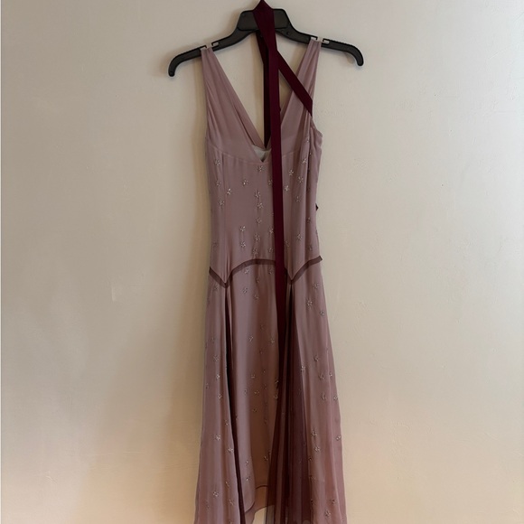 BCBGMaxAzria Mauve and Burgundy Backless Dress - Picture 5 of 7